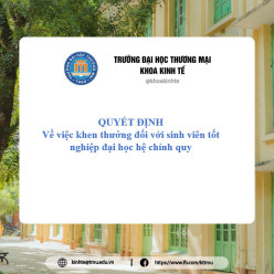 Quyết định về việc khen thưởng đối với sinh viên tốt nghiệp đại học hệ chính quy khóa 55 tốt nghiệp tháng 05/2023